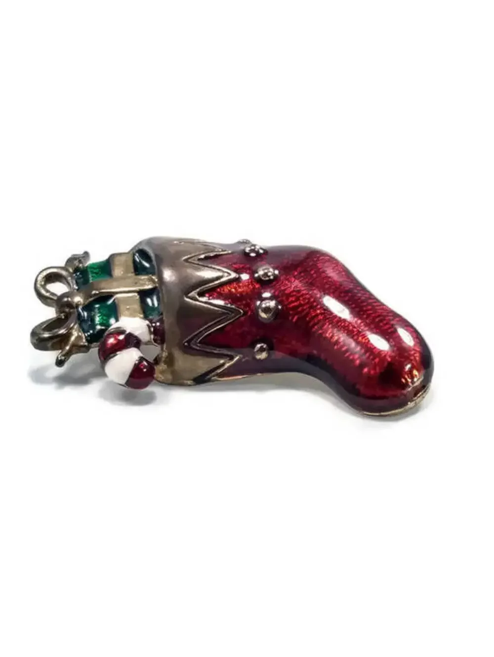 Vintage Christmas Stocking Brooch.